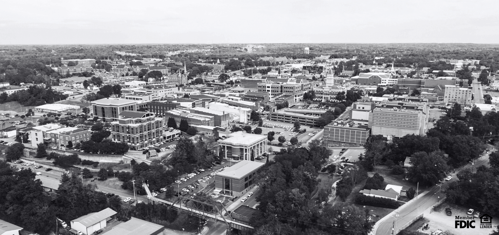 A bird's eye view of Clarksville, TN.