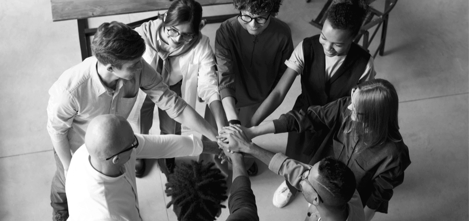 a group of coworkers participate in a team building experience